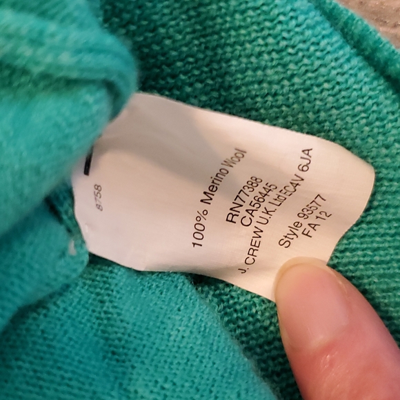 J Crew Green Merino Wool Crew Neck Sweater - Picture 4 of 5